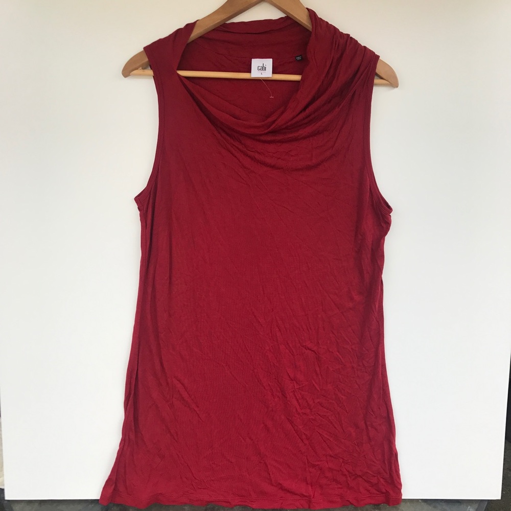 Cabi Tank | Red | Cowl neck | L